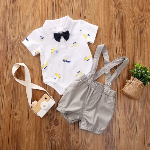 Baby Clothes Baby Boy Set 100% Cotton Short-Sleeved Shorts Two-Piece Set - Image 4