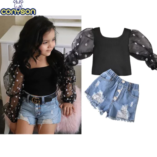 Conyson Fashion Children Clothes Sets Kids Baby Girls