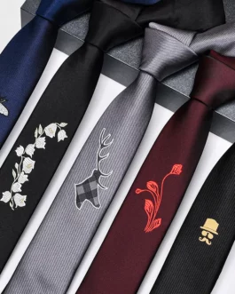 Private Label Fashion Plaid Ties Men Custom Logo Slim Necktie