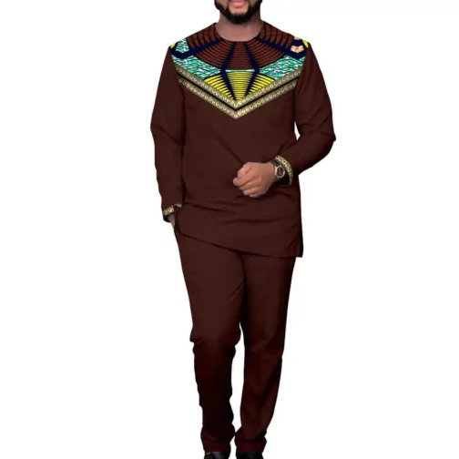 High quality traditional clothes African wears men's clothing set - Image 7