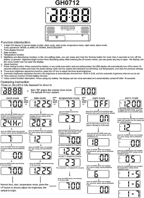 LED Clock GH 0712L - Image 6